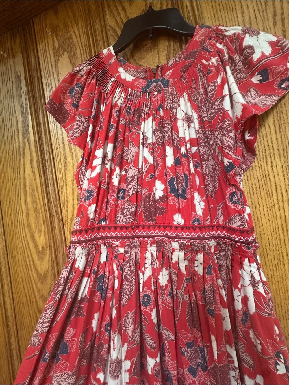 Ulla Johnson Lottie Floral Cotton Voile Midi Dress Red Size 4 - Picture 9 of 16